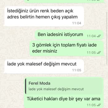 Ferel Moda Tüketici Haklarını Hiçe Sayıyor