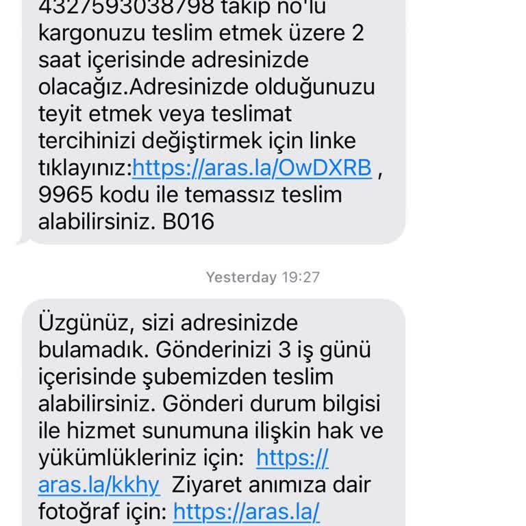 Aras Kargo Mega Center Şubesinden Şikayetçiyim!