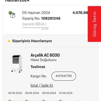 Arçelik Kayıp Ürün Ve Ürün Teslimi Mağduriyeti