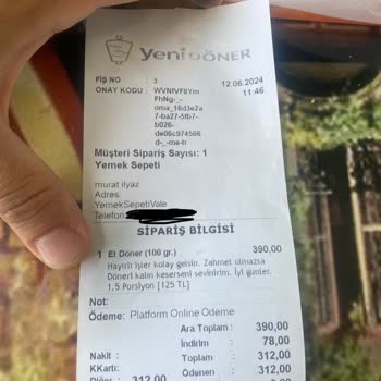 Yeni Döner Eksik Ürün Gönderilmesi