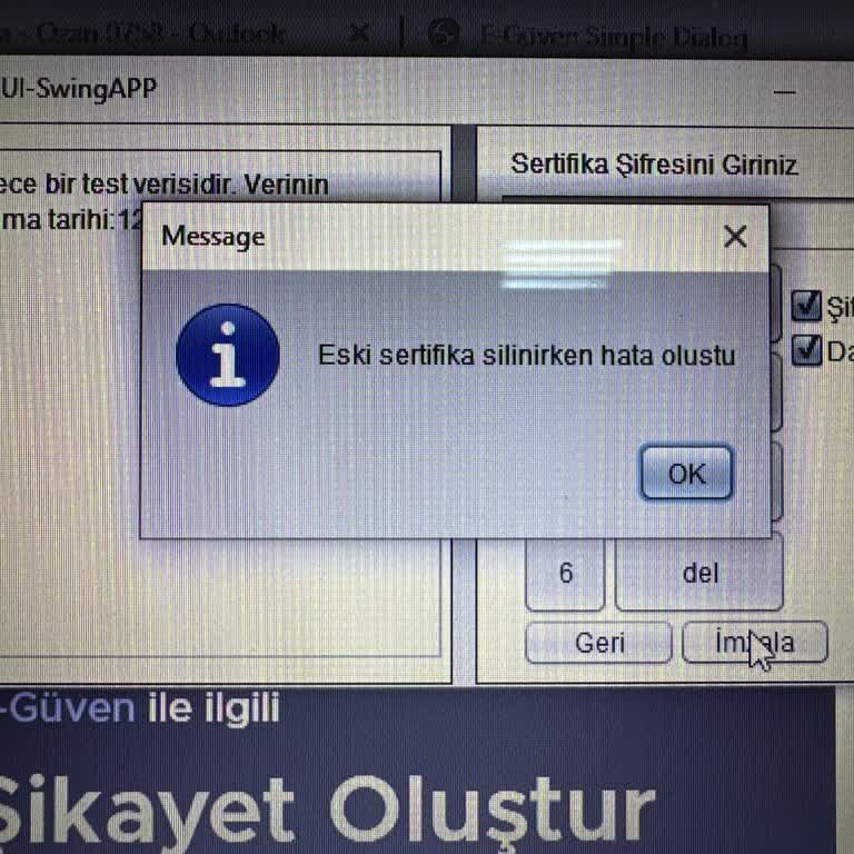 E Güven E İmza Yenileme Sorunu