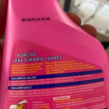 Porçöz Leke Çıkarıcı Sprey Kendini Çamaşır Suyu Zannederse...