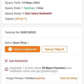 Trendyol Çözülemeyen İade Sorunu