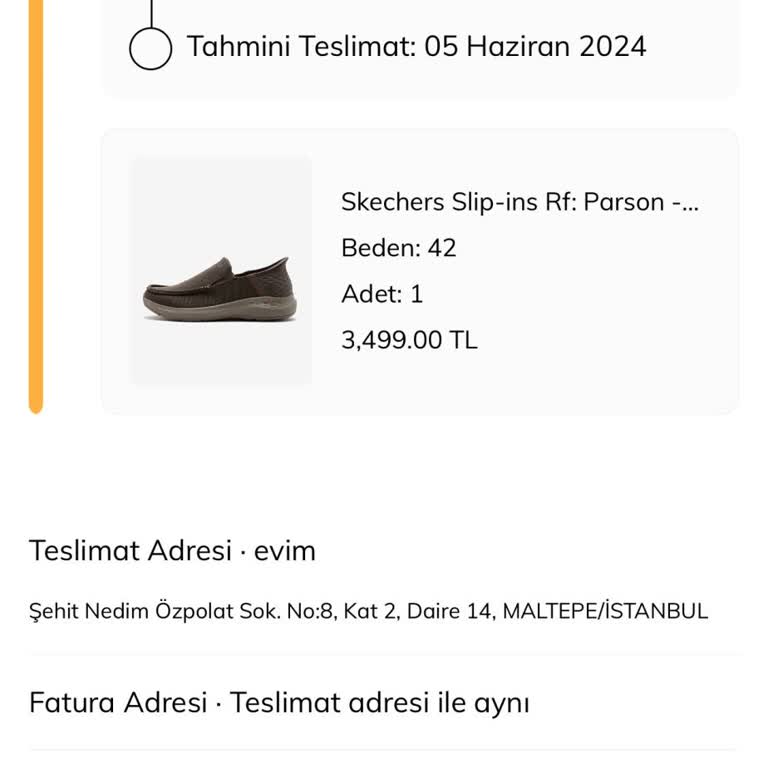 Skechers Uygulaması Üzerinden Verilen Sipariş Teslim Edilmedi