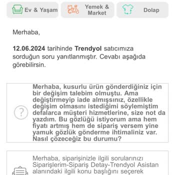 Trendyol Değişim Taleplerini Gerçekleştirmiyor!