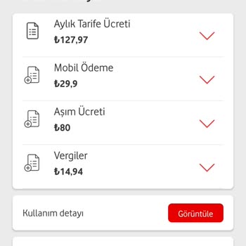 Vodafone Gözükmeyen Aşım Ücretleri