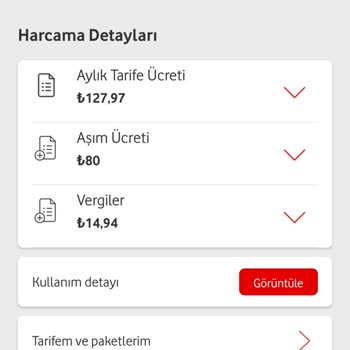 Vodafone Gözükmeyen Aşım Ücretleri
