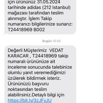 212 AVM Adidas Ayakkabı Aldım. Sağ Ayakkabı Tabanı Rahatsız Ediyordu.