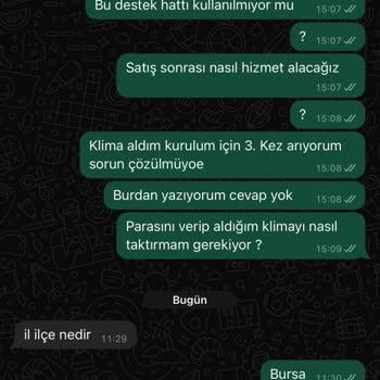 Dijitsu Klima Şikayeti Servis Gelmiyor