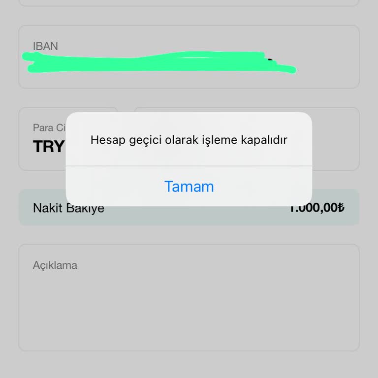 PayCO Hesabım Geçici Olarak İşleme Kapatıldı