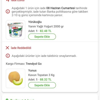 Trendyol GO Ve Yunus Market Örnek Şubesi Mağduriyeti