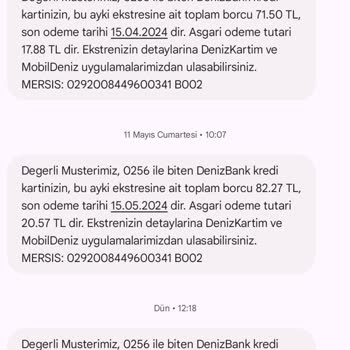 Denizbank Para İstiyor Kullanmadığım Karta