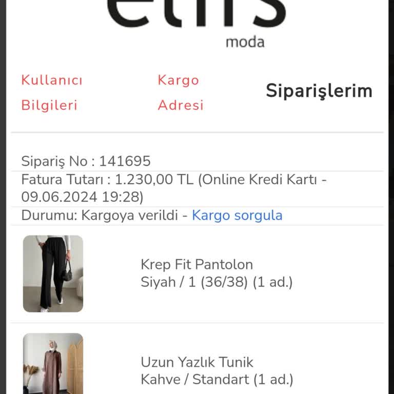 Elifsmoda Eksik Hatalı Gönderim