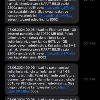 Turkcell Yanlış Faturalandırma Ve Mesaj Yağmuru: Kullanılmayan İnternet Paketleri