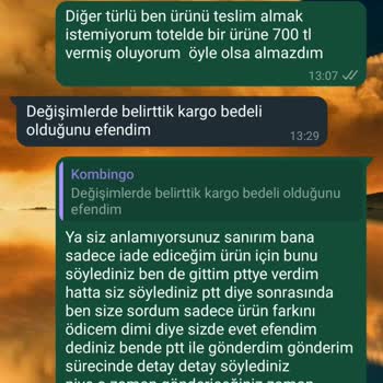 Kombingo.com Yanlış Bilgilendirme Ve Ekstra Kargo Ücreti Mağduriyeti