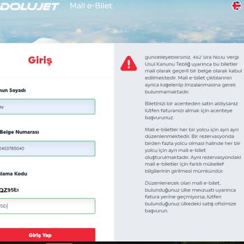 Anadolu Jet E-Fatura Hatası