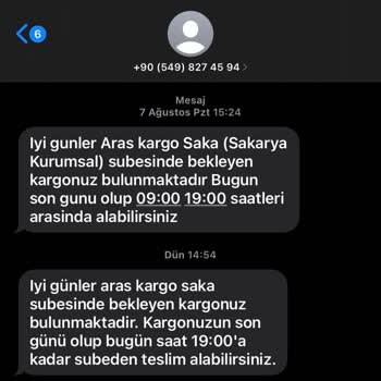 Sorumsuz Aras Kargo Saka Şubesi Kargomu Getirsin Artık