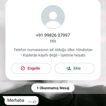 WhatsApp Üzerinden Yabancı Ülkeye Ait Numaradan Rahatsız Edildim