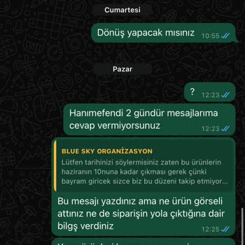 Blue Sky Organizasyon İnsanları Mağdur Ederek Ürünleri Göndermiyor