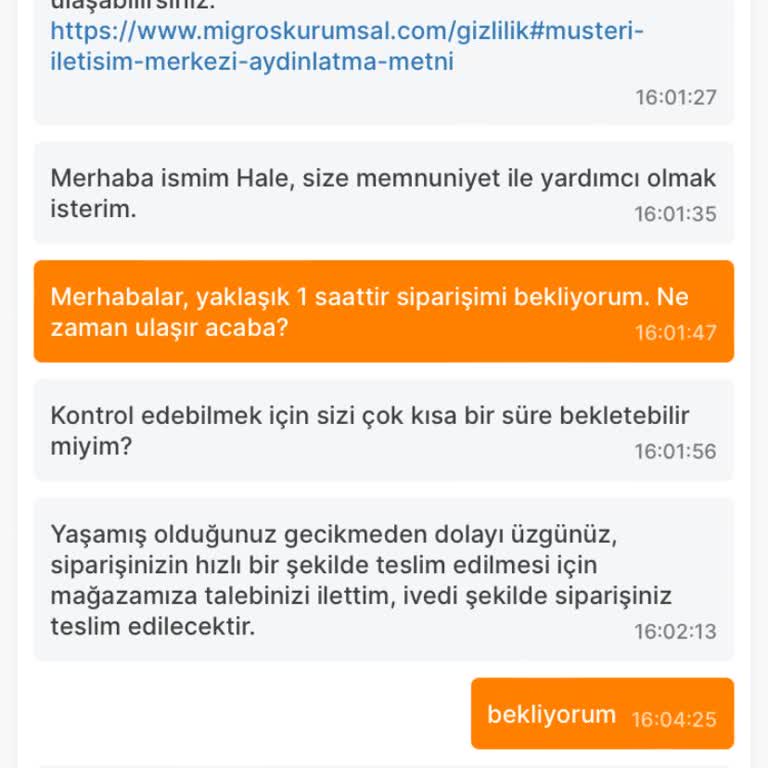 Migros Müşteri Hizmetleri İlgisizliği