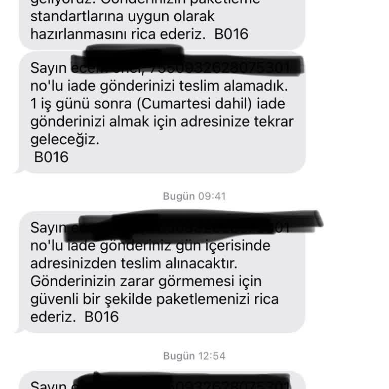 Kolay Gelsin İade Gönderiyi Gelip Almıyor