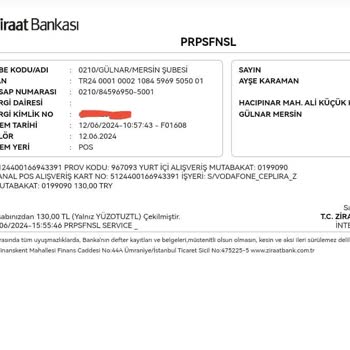 Vodafone Online Paket Onaylanmadığı Halde Banka Hesabından Para Çekimi