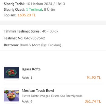 Trendyol Yemek Eksik Ürün Getiriyor