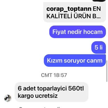 Corap__toptan (Instagram) Yanlış Ürün Gönderimi Ve Kötü Kargo Hizmeti