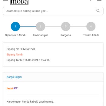 Hepsi Moda Alınan İade Ürün İçin Para İadesinin Gerçekleşmemesi