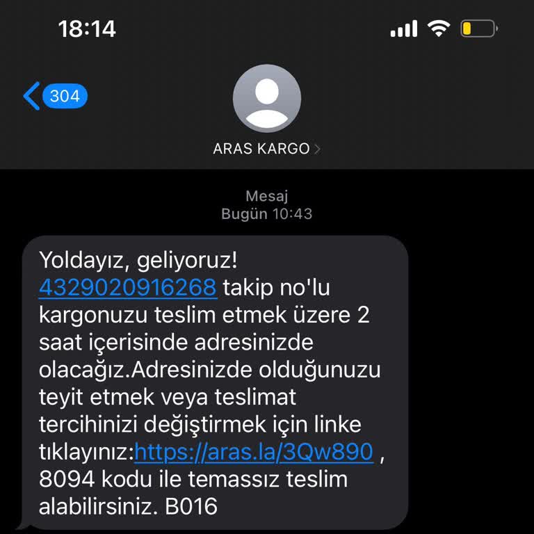 Aras Kargo Kargom Gelmiyor Mesaj Atmalarına Rağmen