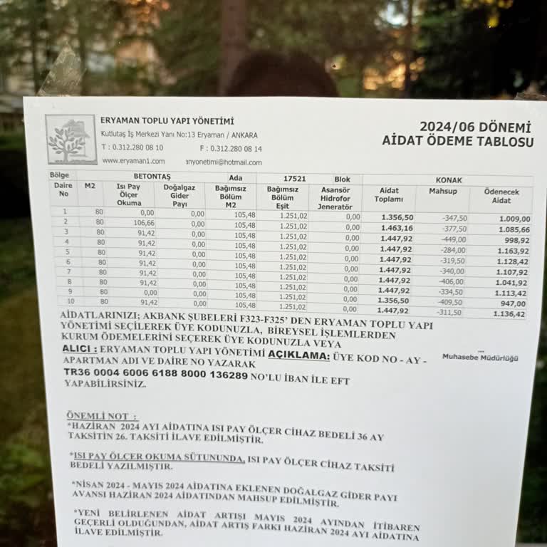 Eryaman Toplu Yapı Yönetim Fahiş Aidat Yükselmesi