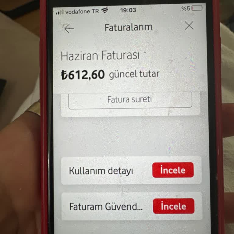 Vodafone Bilgim Dışında Yapılan Ek Paket