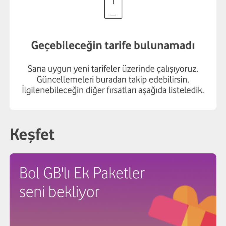 Vodafone Tarife Önerisi Yapmıyor