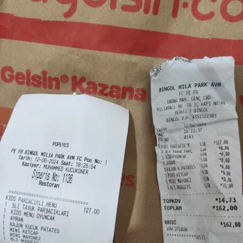 Popeyes'ten Aldığım Kids Menü