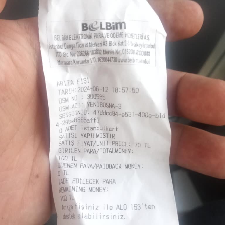 BELBİM (İstanbulkart) İstanbul Büyük Şehir Belediyesi 153 Hattı