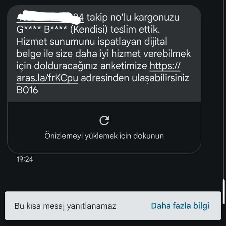 Aras Kargo Teslimat Gecikmesi Ve Hiç Teslim Edilmeden Edildi Mesajının Gelmesi