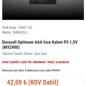 Egetim Online Egetimonline.com Dan Aldığım Piller Sayı Olarak Siteden Farklı Geldi