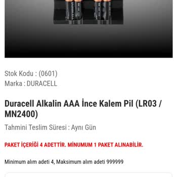 Egetim Online Egetimonline.com Dan Aldığım Piller Sayı Olarak Siteden Farklı Geldi