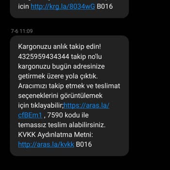 Aras Kargo Gönderimi Haber Vermeden İade Etmiş
