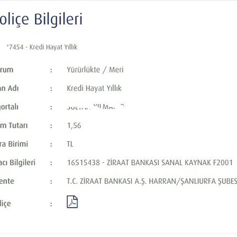 Ziraat Bankası Bilgim Ve Rızam Dışında Yapılan Kredi Hayat Yıllık Sigorta