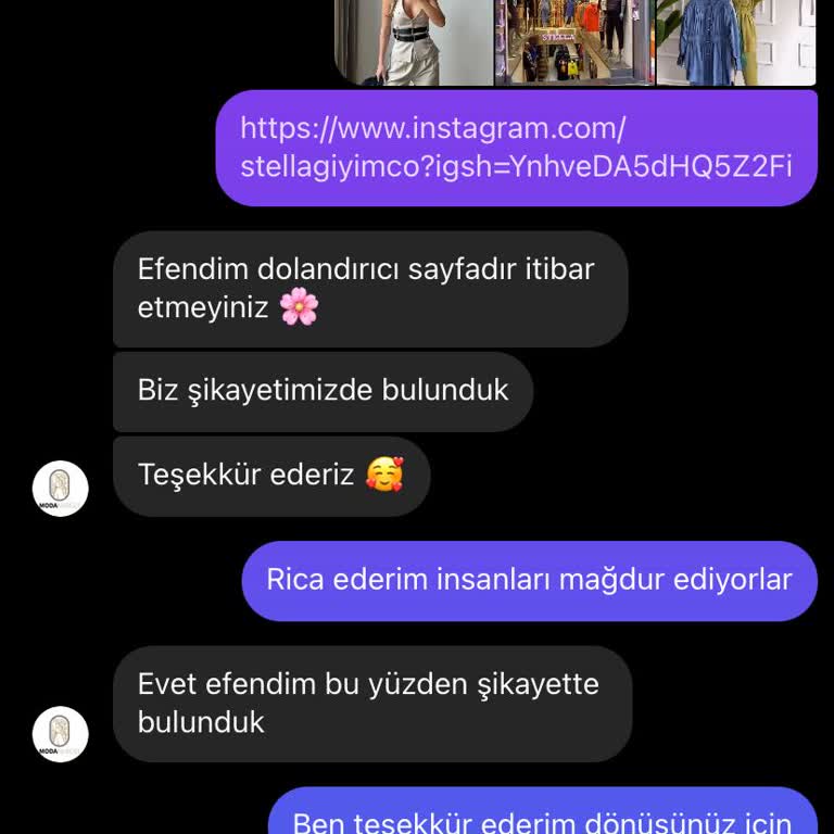 Stellagiyimco (Instagram) Instagram'da Ürün Satıcısı Mağduru