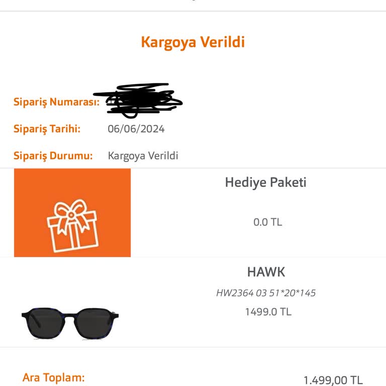 Atasun Optik Teslimat Bilgisi Ve İletişim Sorunu