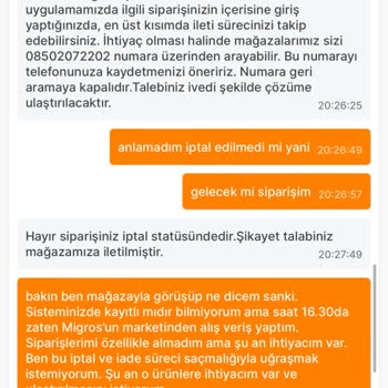 Migros Kafasına Göre İptal Eden Market
