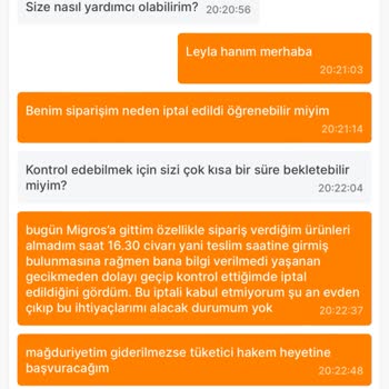 Migros Kafasına Göre İptal Eden Market
