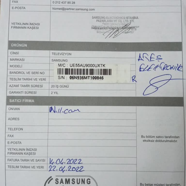 Samsung TV, Nin Bir Anda Kapanıp, Bir Daha Açılmaması.