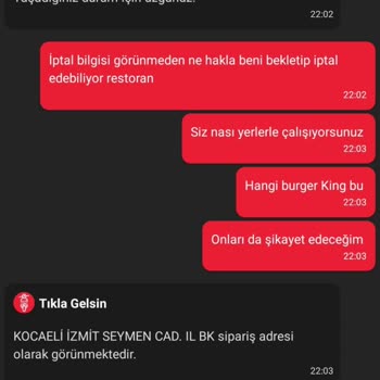 İzmit Seymen Caddesi Burger King Mağduriyeti