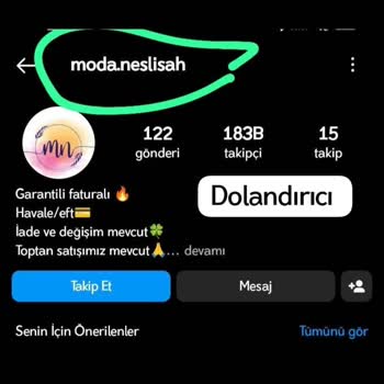 Moda.neslisah (Instagram) Sipariş Sorunları Ve İade Talebi