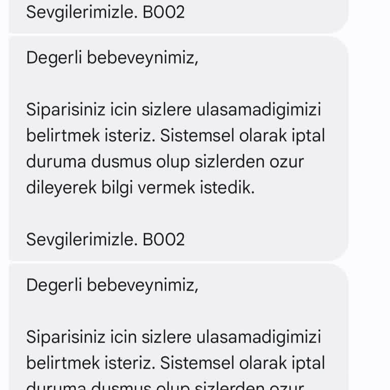 Ebebek Siparişimi İptal Etti.