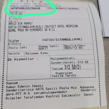 PTT Kargo Sersis Çok Çok Kutu PTT