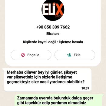 @elixstore Tüketici Haklarını İhlal Eden Satış Sorumsuzluğu